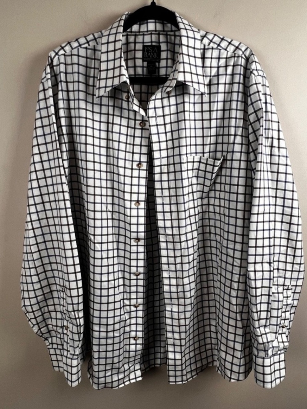 Jos. A Bank Blue Purple Stripe Men’s XL Tailored Button Down Polo Long Sleeve
